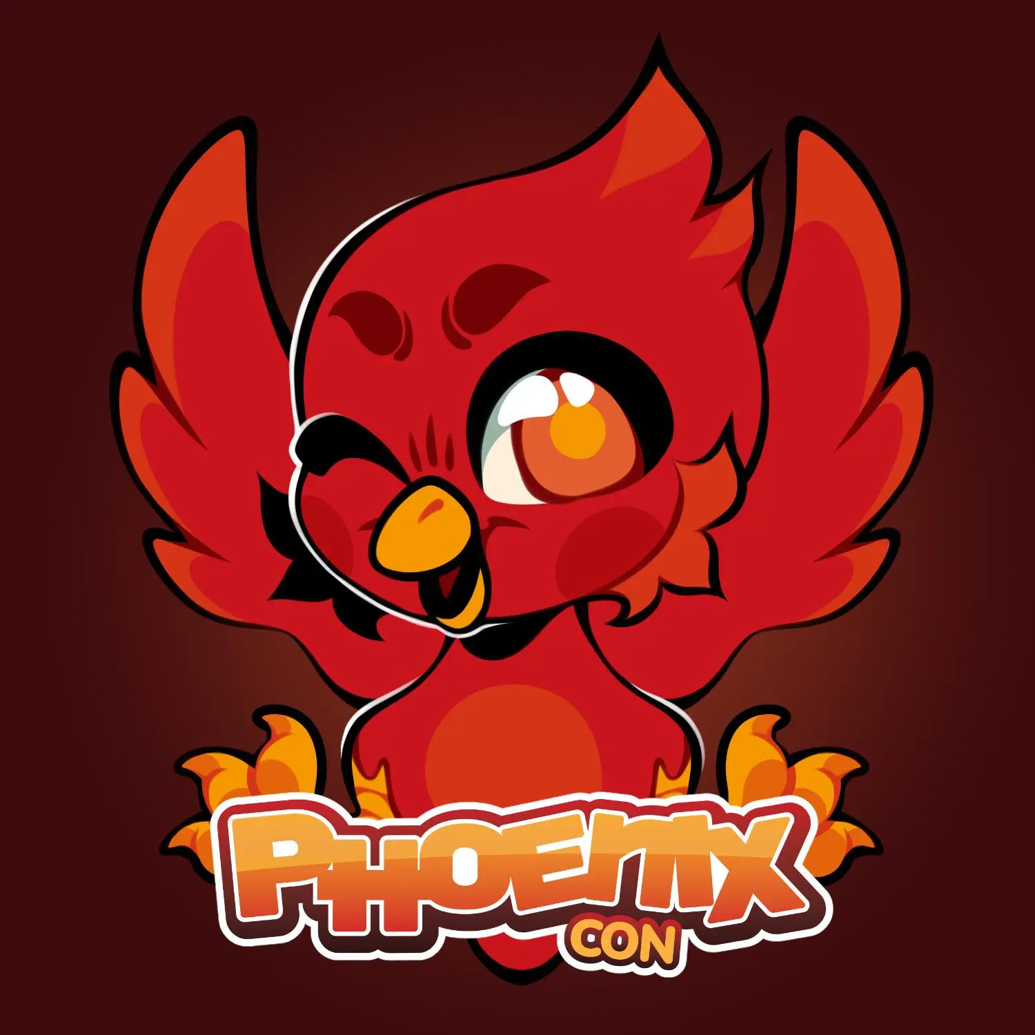 Phoenix med teksten Phoenixcon foran