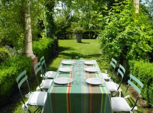 Table set in the garden