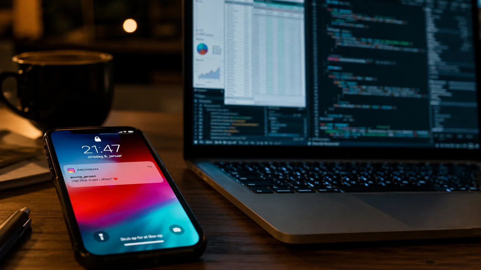 An employee between a phone and a laptop: digital wellbeing in everyday work