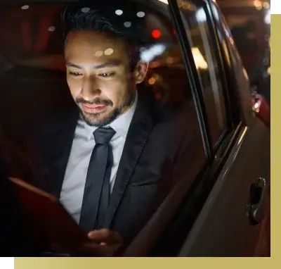 Chauffeur waiting in a car