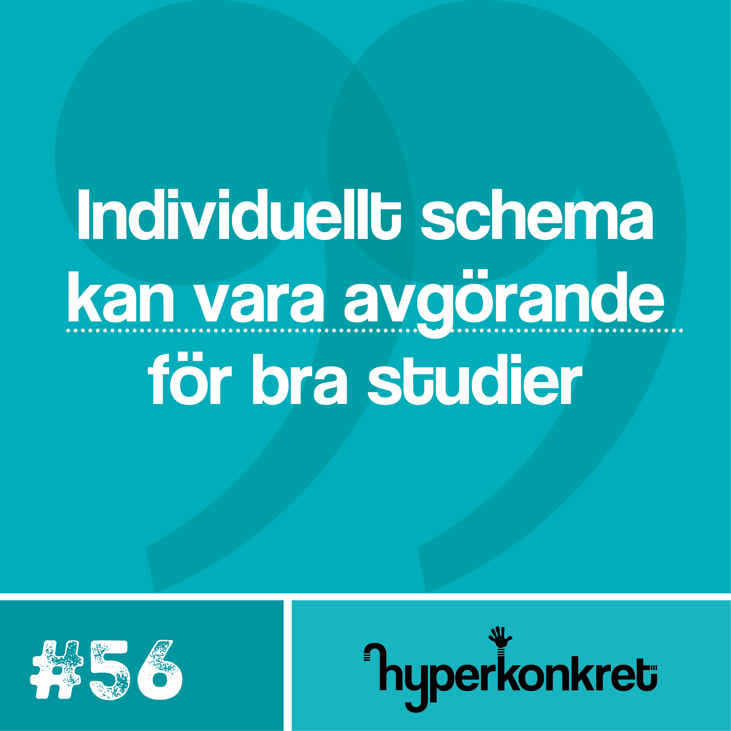 Hypertips #56 – Individuellt schema kan vara avgörande för bra studier