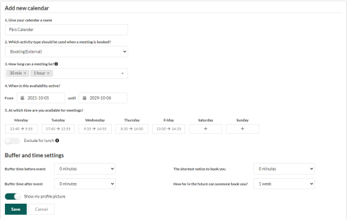 Set rules for your calendar booking from within SuperOffice CRM