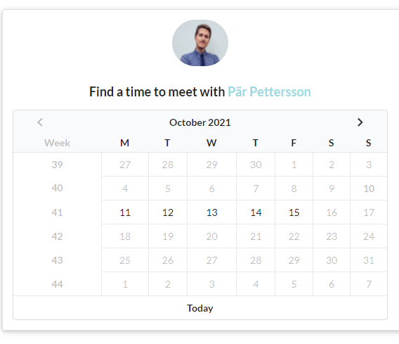 Choose the date you want to book a meeting and it will sync with SuperOffice CRM