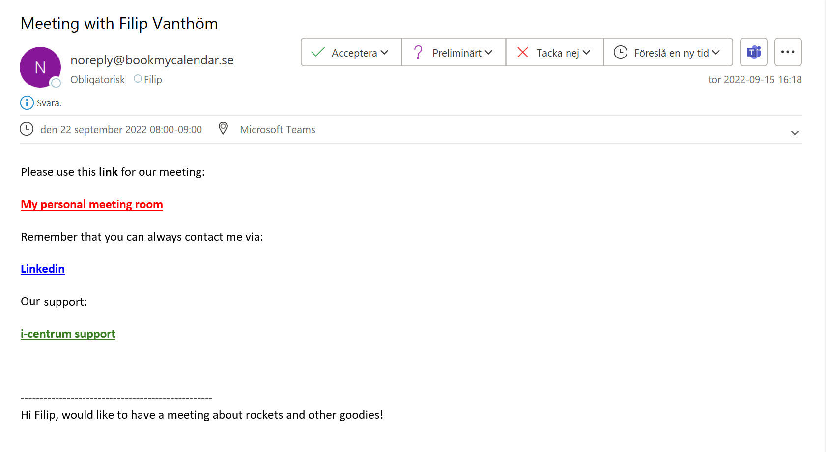 Booking editor