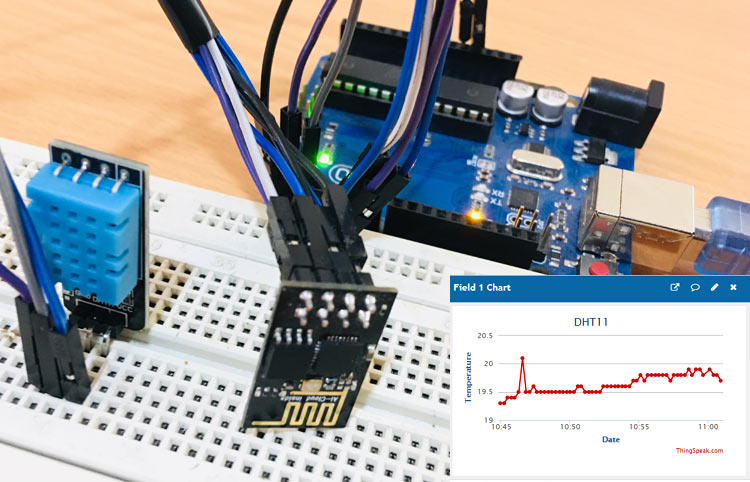 IoT-based-Temperature-and-Humidity-Monitoring-over-ThingSpeak-using-Arduino-UNO-and-ESP826