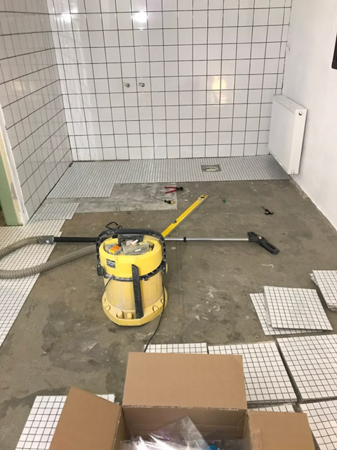 Tvättstugerenovering torrläggning mosaik