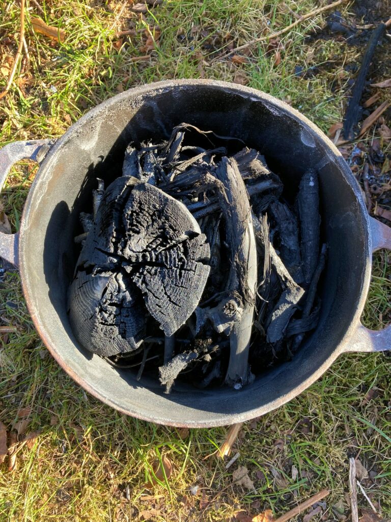 Make your own biochar cast iron cooking pot