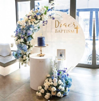 Set 3st konstgjord blomma Vit och Blå - 180cm