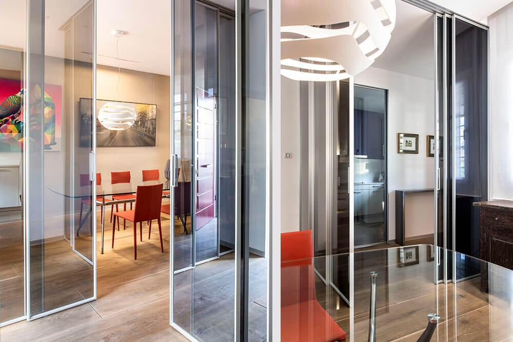 Mobiliario de diseño Rimadesio Paneles Velaria Proyecto integral interiorismo los Madroños