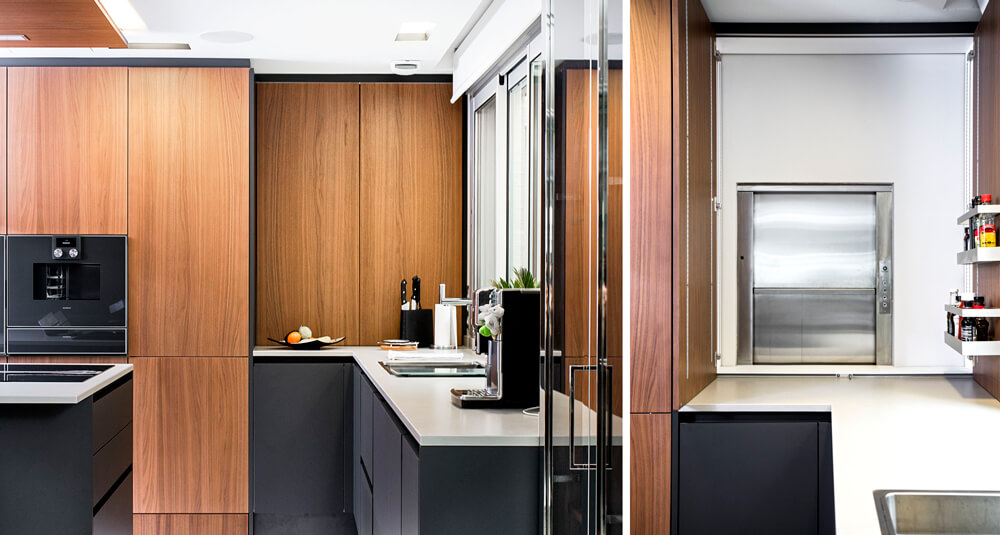 detalle cocina elevador proyecto interiorismo iconno