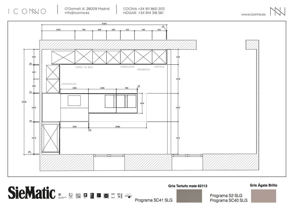 Detalles Plano del Proyecto de Cocina del studio ICONNO en Recoletos