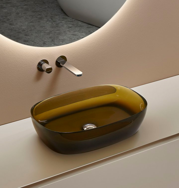 lavabo de diseño Senso en Cristalmood de Antoniolupi