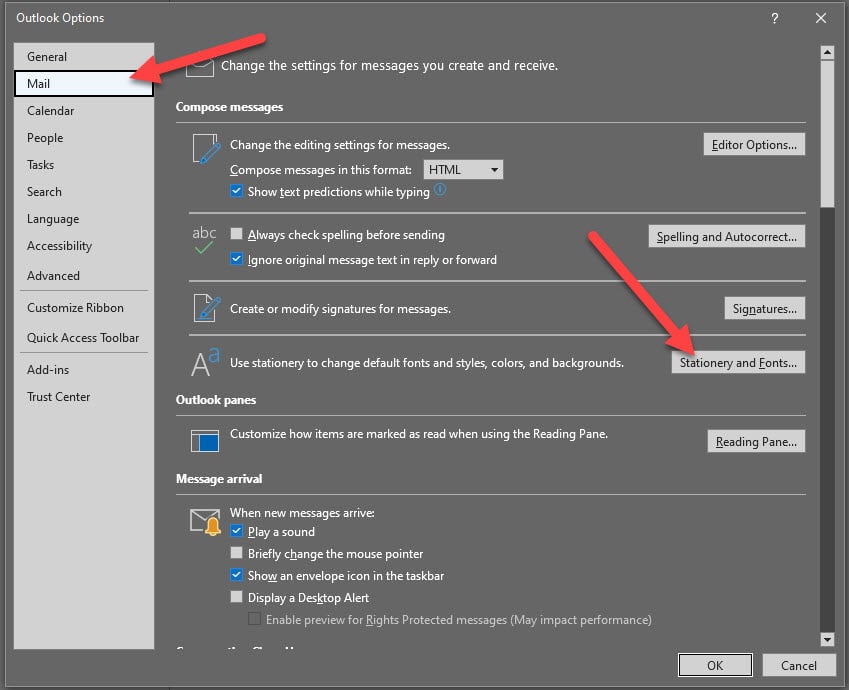 how-to-change-default-font-and-text-color-for-email-messages-in-outlook