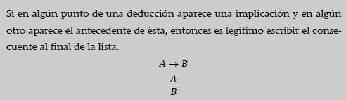 Eliminación de la implicación o modus ponens