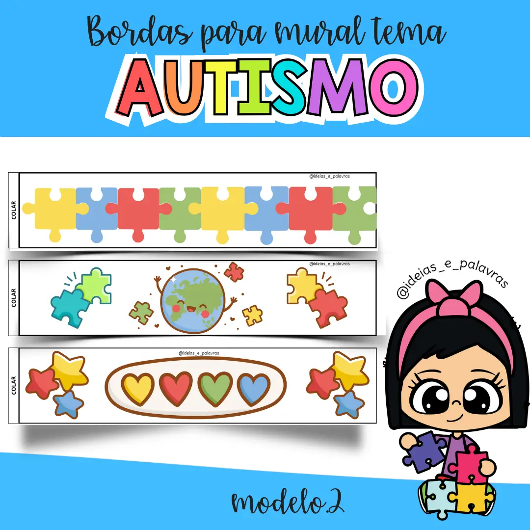 Bordas para Mural Autismo Modelo 2