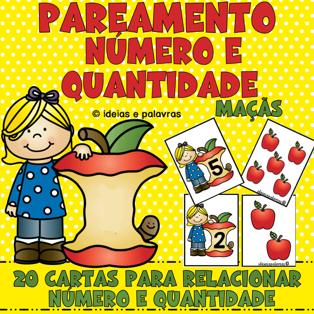 Pareamento Números e Quantidade  Jogo Pedagógico com 20 cartas