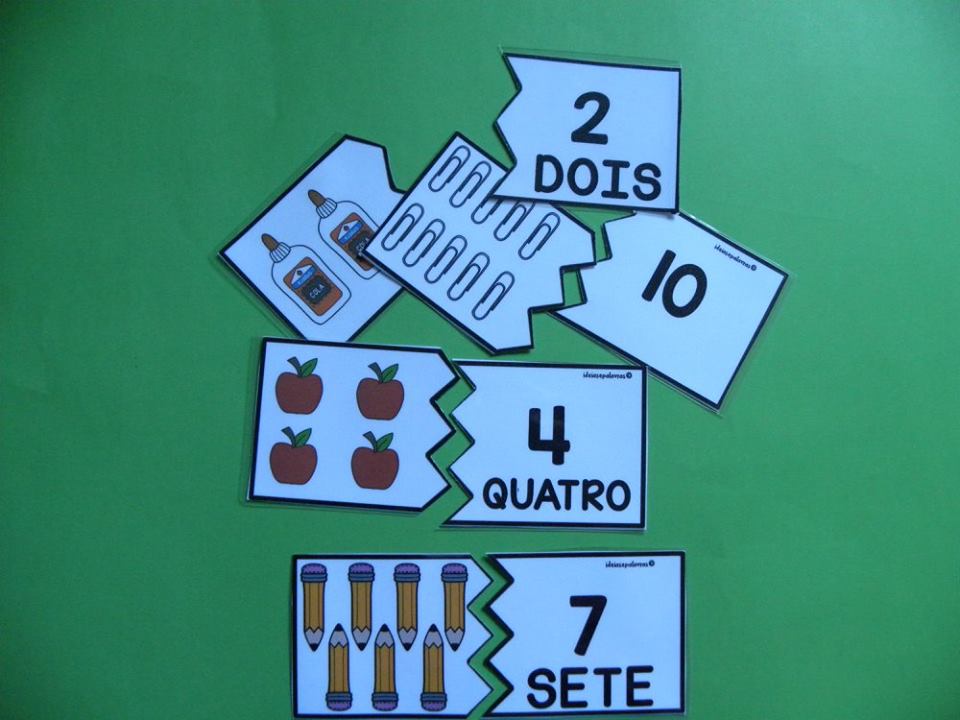 Quebra - Cabeça 0 à 10, Jogo Pedagógico com 30 cartas