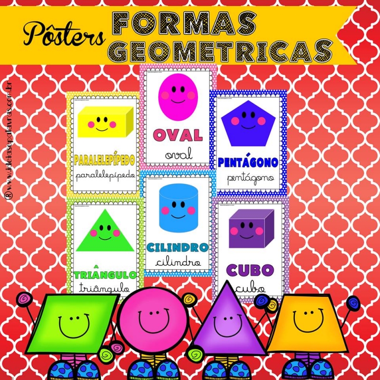 Posters Formas Geometricas Atividade De Alfabetizacao Atividade De Alfabetizacao Jogos Apostilas Posteres