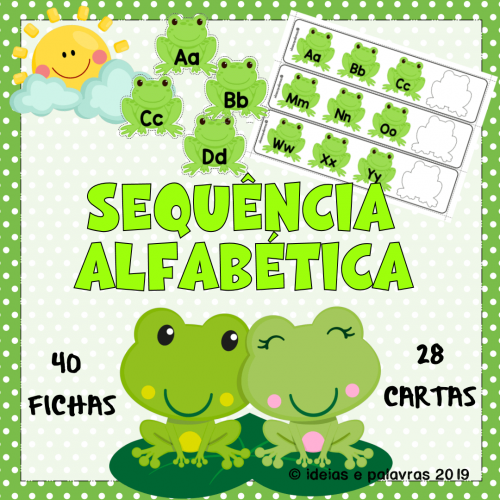 Alfabeto para Alfabetização Sequência Alfabética | Jogo Pedagógico com 40 Fichas + 28 Cartas para Atividade de Alfabetização