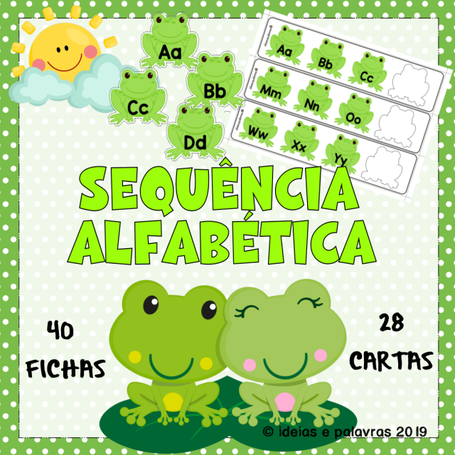 Alfabeto para Alfabetização Sequência Alfabética | Jogo Pedagógico com 40 Fichas + 28 Cartas para Atividade de Alfabetização