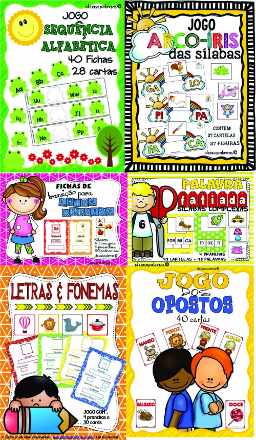 26 Jogos Pedagógicos para Alfabetização Infantil | 18 Português + 8  Matemática | Ideias e Palavras | Atividades de Alfabetização , Jogos  Pedagógicos, Apostilas , Pôsteres para Educação Infantil