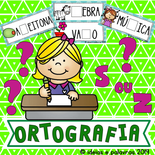 Ortografia S ou Z, Jogo Pedagógico 20 fichas Alfabetização e Letramento, Ideias e Palavras