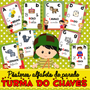 posteres alfabeto de parede turma do chaves