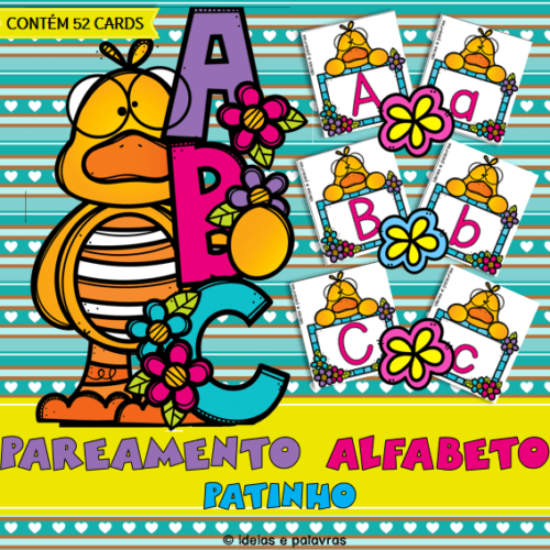 Pareamento Alfabeto Patinho | 52 cartas para Educação Infantil