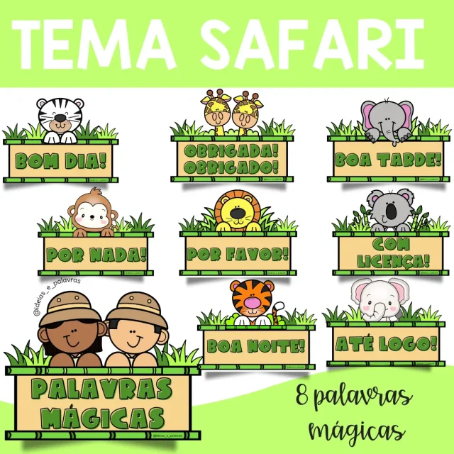 Palavrinhas Mágicas Tema Safari