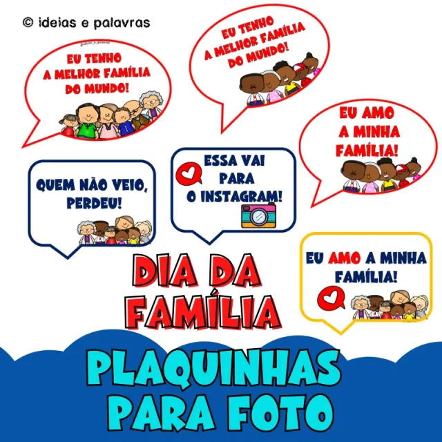 plaquinhas para fotos Dia da Família