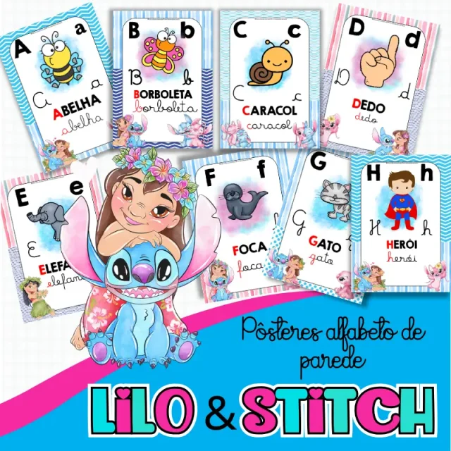 alfabeto de parede Lilo e Stitch