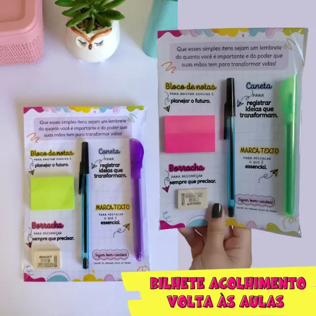 Bilhete acolhimento volta às aulas