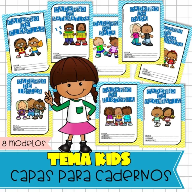 capas para caderno tema kids