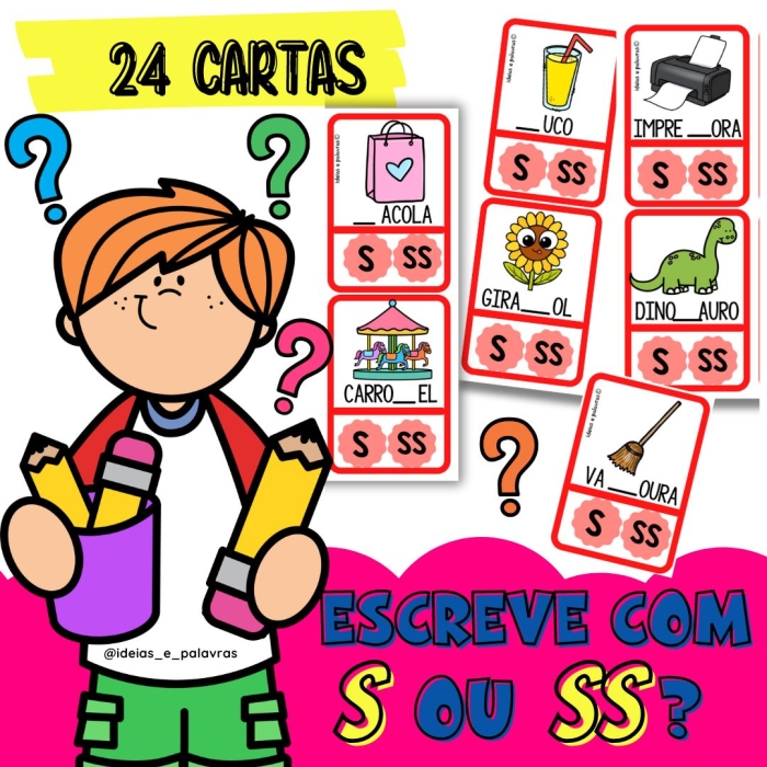 Jogo de ortografia escreve com s ou c