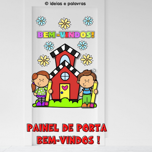 Painel Decoração de porta para sala de aula" Bem Vindos"