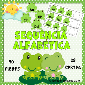 Sequência Alfabética | Jogo Pedagógico com 40 Cartelas e 28 Cartas para Atividade de Alfabetização