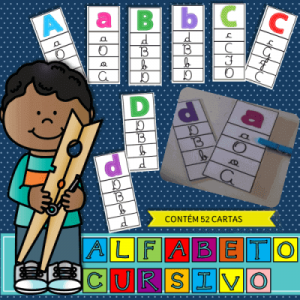 Kit de Leitura Alfabeto Cursivo | Atividade de Alfabetização