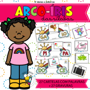 Arco-Íris das Sílabas do Alfabeto| Jogo Pedagógico com 27 cartelas + 27 imagens para educação infantil