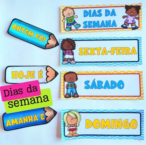 dias da semana EDUCACAO INFANTIL