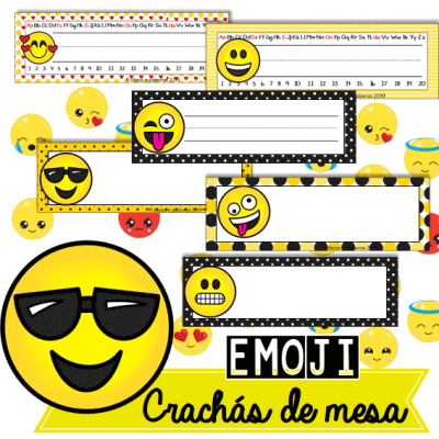 Crachás de Mesa Emoji | Educação Infantil