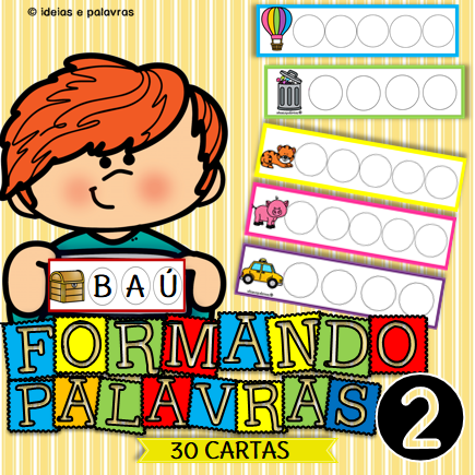 Formando Palavras vol.2, Jogo Pedagógico com 30 Cartas para completar as  Palavras, Ideias e Palavras