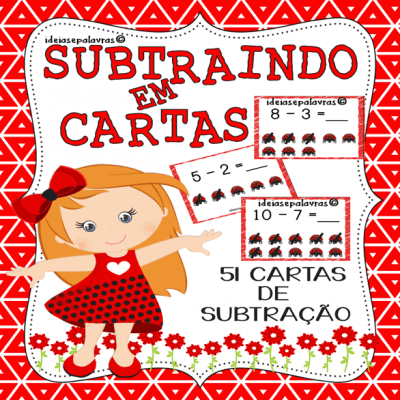 Subtraindo | 51 cartas | Atividade de Alfabetização Matemática