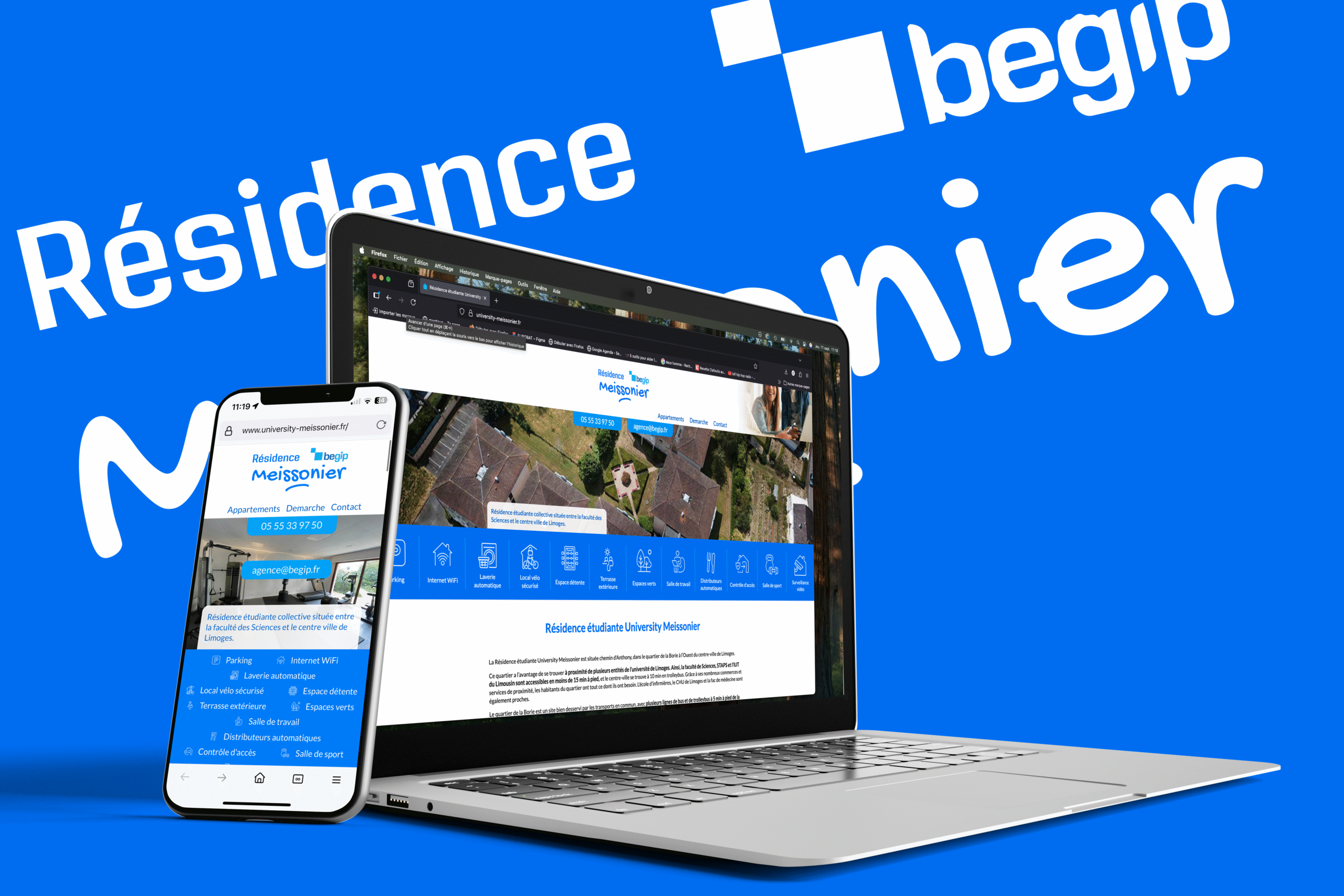 mockup de design du site, laptop et smartphone.