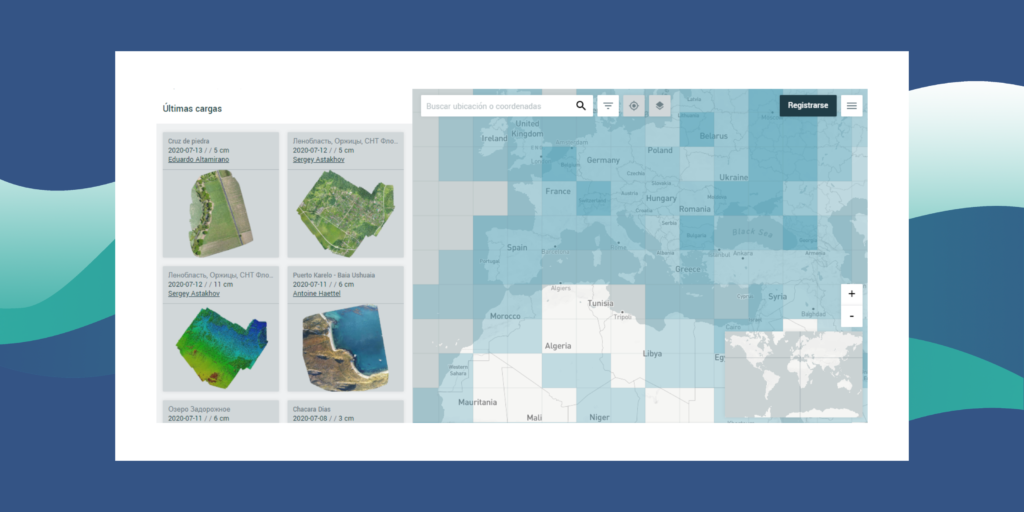 mapa participativo SIG de imagénes dron