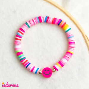 Armband Smiley roze