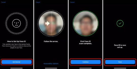 face ID multiple angles setup