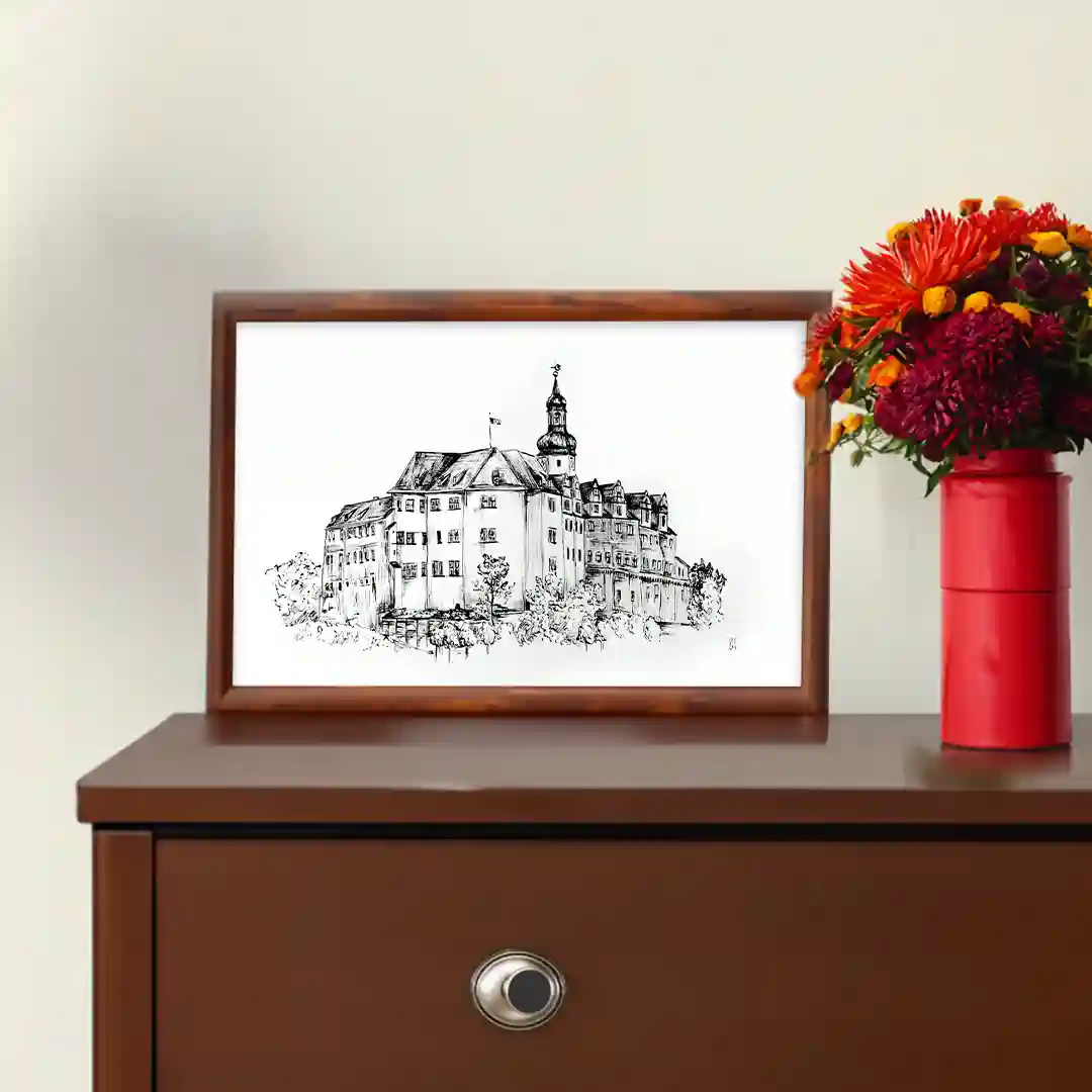 Kunstdruck Oberes Schloss Greiz | A4 & A3