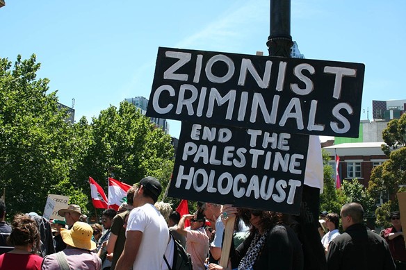 Anti-israelske demonstrasjoner i Melbourne, Australia. Foto: https://www.flickr.com/photos/81043308@N00.