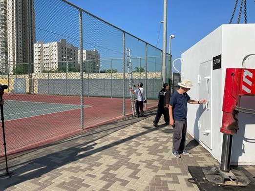 Bombesikre tilfluktrom donert av IKAJ ved tennisbaner i Acre. Foto: ICEJ / Operation Lifeshield.