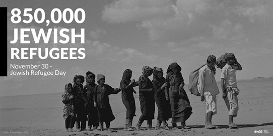850.000 forfulte jøder ble tvunget til å forlate sine hjemland i Midtøsten og Nord-Afrika i forbindelse med staten Israels opprettelse i 1948. Foto: WrorlJewsihCong - Twitter.